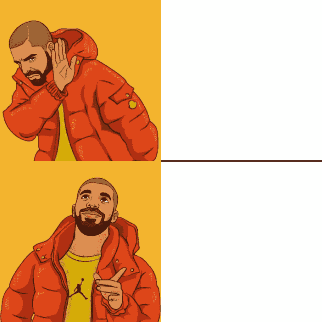 Drake Hotline Bling template with empty right panels